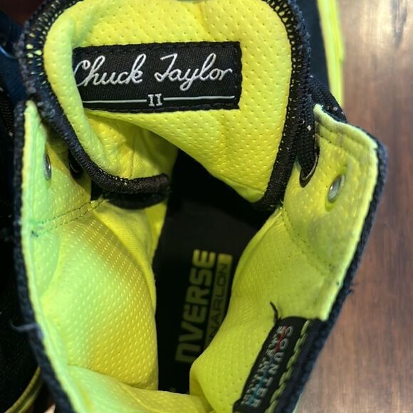 Converse Counter Climate high tops size 7 black and neon yellow EUC Chuck Taylor - Picture 8 of 11
